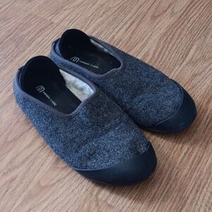 mahabis Gray Wool Slip-On Slippers